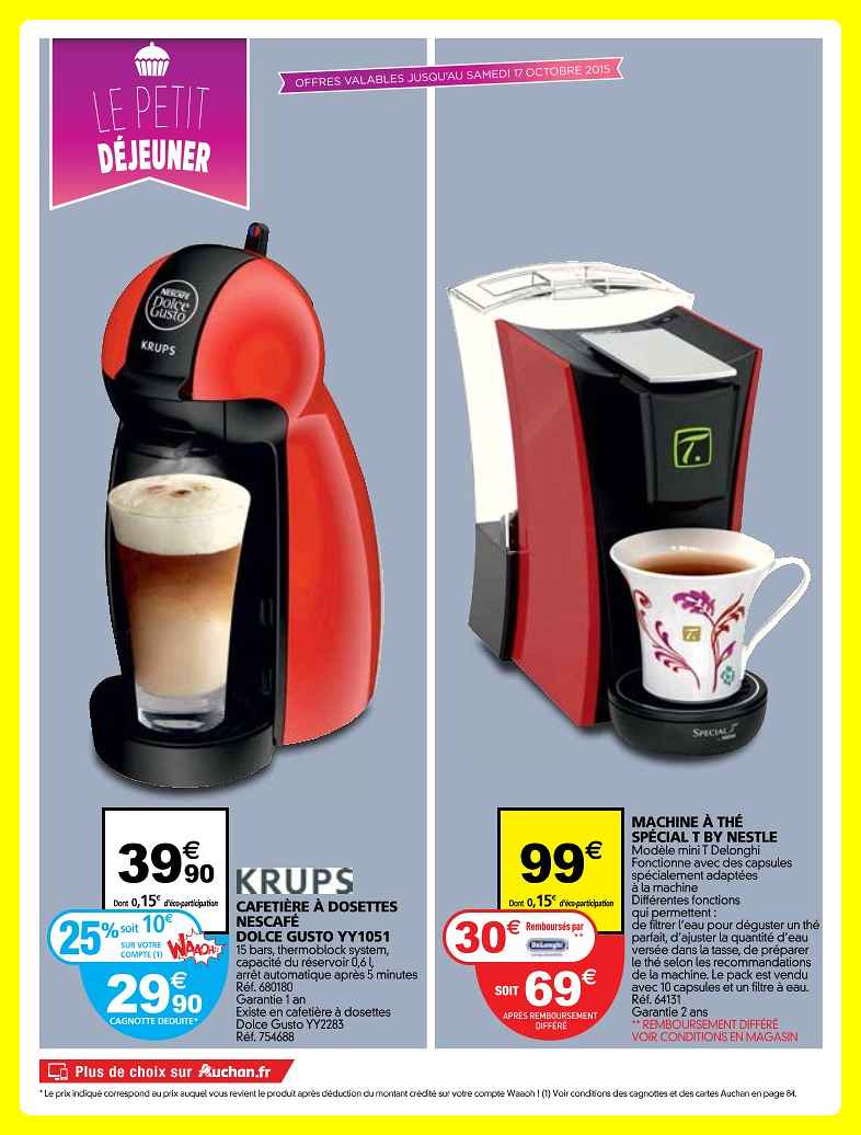 cafetiere dolce gusto auchan
