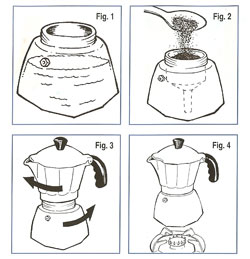 cafetiere italienne how to use