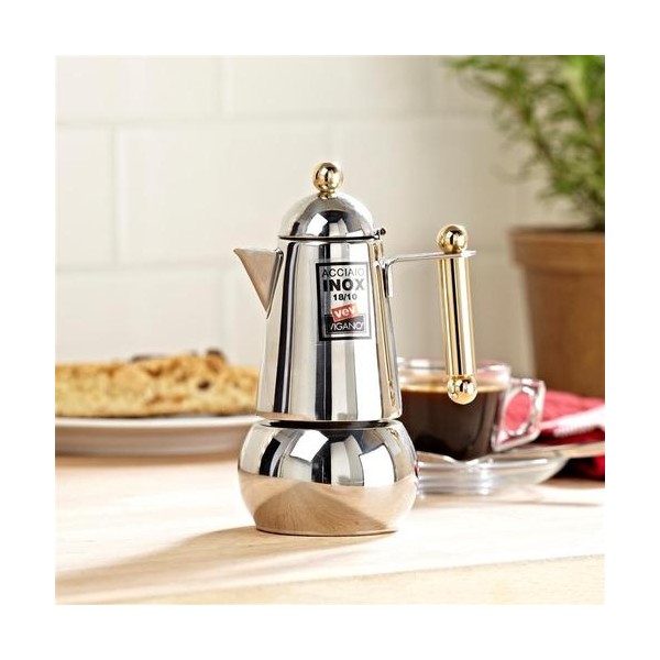cafetiere italienne inox 4 tasses vev vigano kontessa