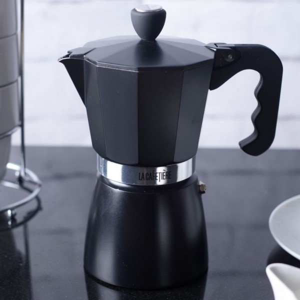 cafetiere italienne noire inox