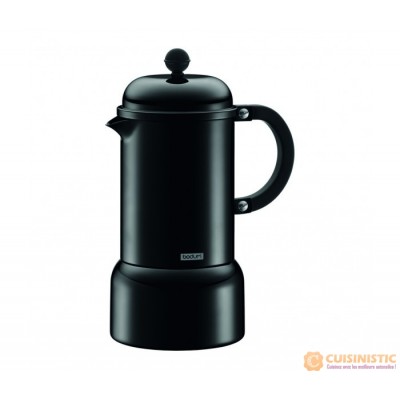 cafetiere italienne noire inox