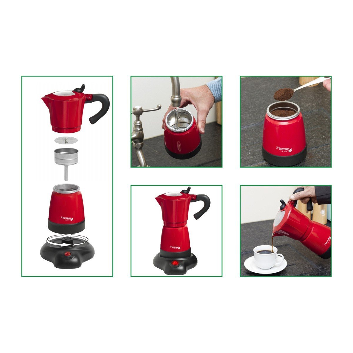 cafetiere italienne rouge 2 tasses