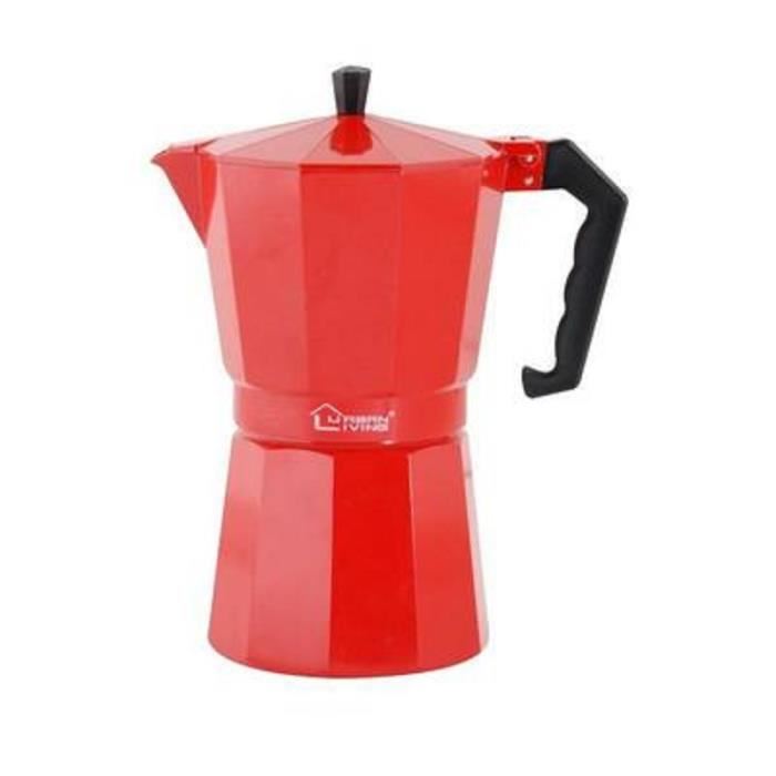 cafetiere italienne rouge 6 tasses