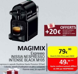 cafetiere nespresso bon plan