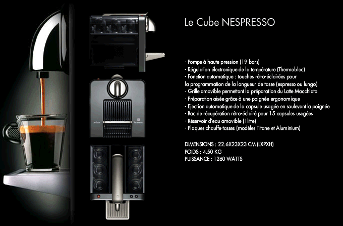 cafetiere nespresso cube