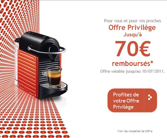 cafetiere nespresso offre