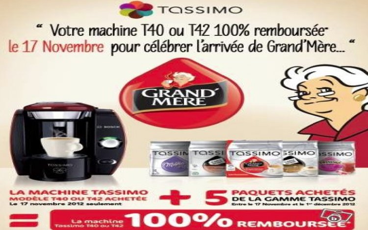 cafetiere tassimo 100 rembourse