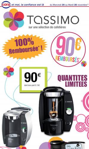 cafetiere tassimo 100 rembourse