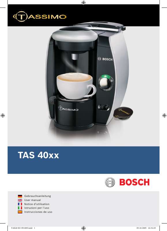 cafetiere tassimo bosch mode d'emploi