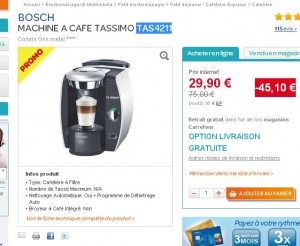 cafetiere tassimo chez carrefour