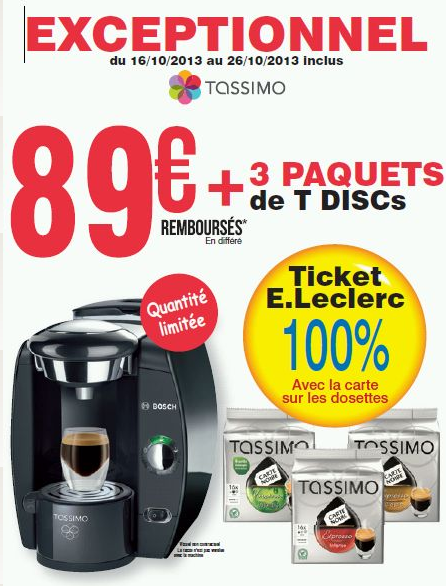 cafetiere tassimo chez leclerc