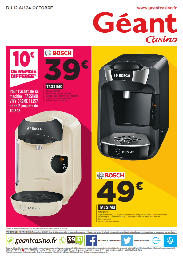 cafetiere tassimo geant casino