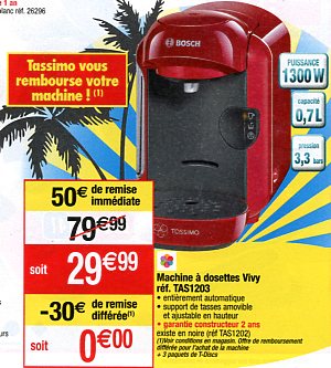 cafetiere tassimo promo carrefour