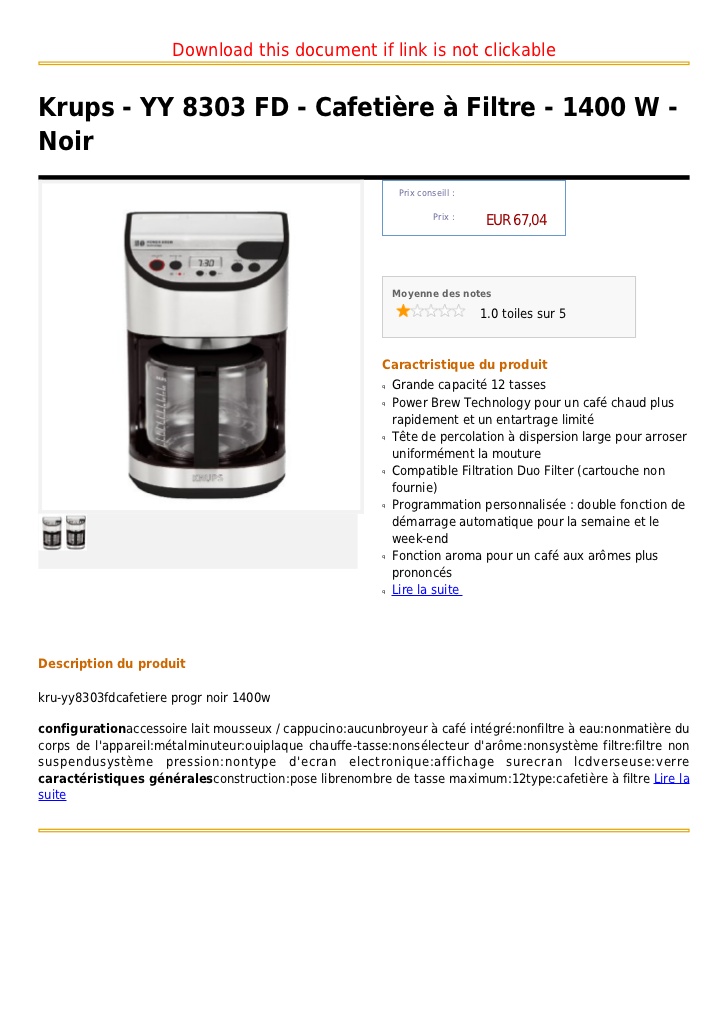 cafetiere yy8303